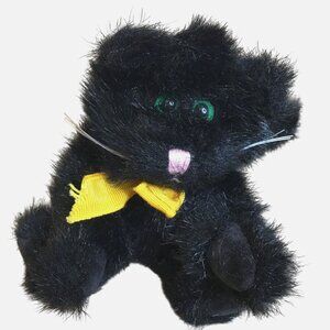 VTG Boyds Jointed Black Kitty Plush Mini Cat Archive Series 4" Collectible 1980s